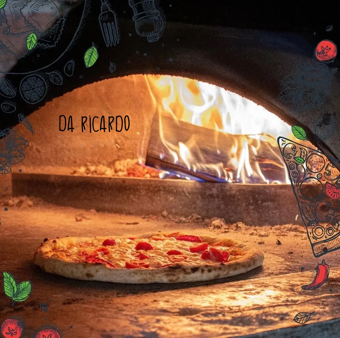 Pec na pizzu s logom Da Ricardo